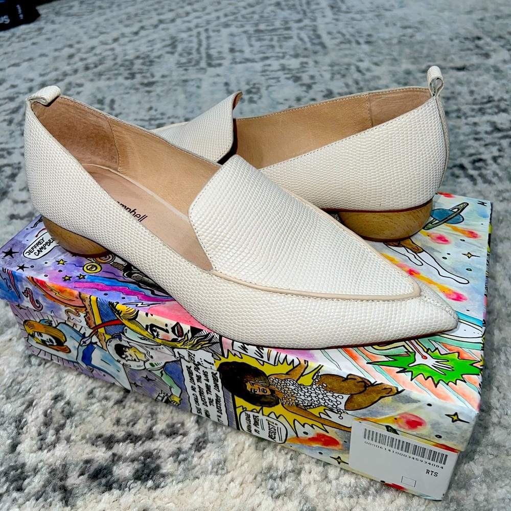 LIKE NEW!! Jeffrey Campbell Flats!!!! (Viona in ivory lizard!)